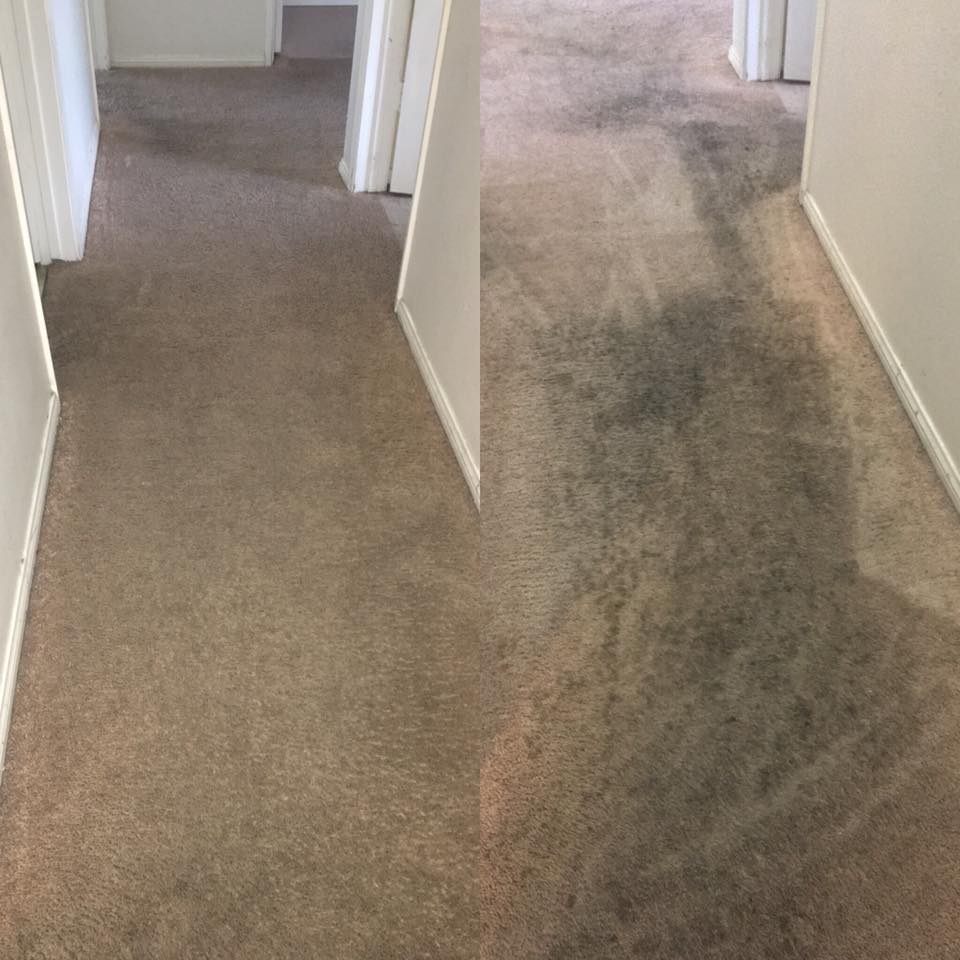 Before-After photo of carpet cleaning